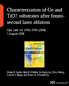Characterization of Ge and TiO2 substrates after femtosecond laser ablation with the Flex-Axiom